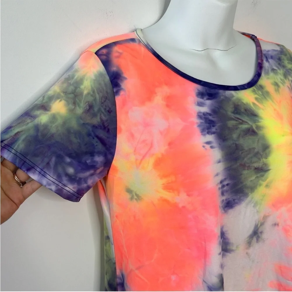 HEIMISH USA Tie Dye Skater Dress Size Small Colorful - Picture 2 of 6